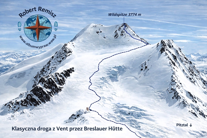 Wildspitze klasyczna droga z Vent przez Breslauer H�tte